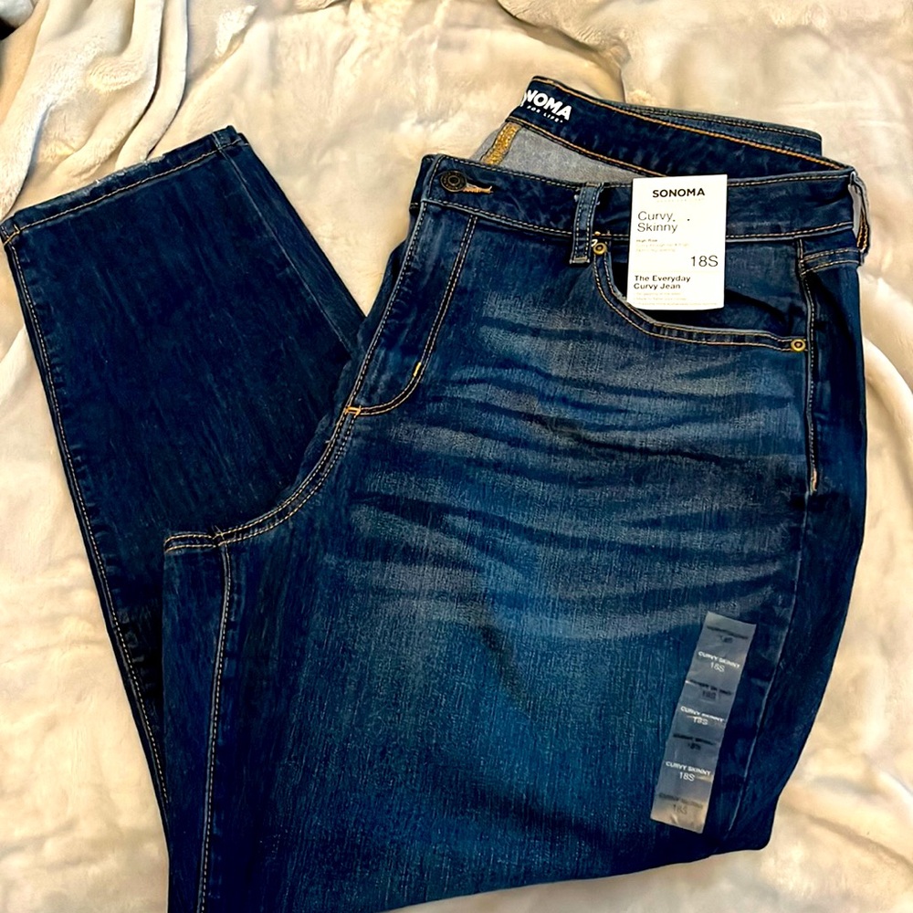 Sonoma Goods for Life Denim Jeans Size 18S NWT Medium Rinse